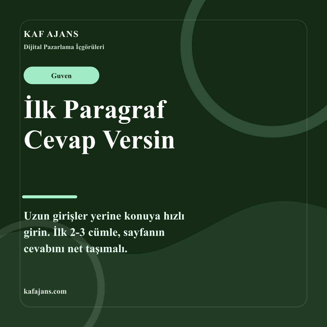 İlk Paragraf Cevap Versin