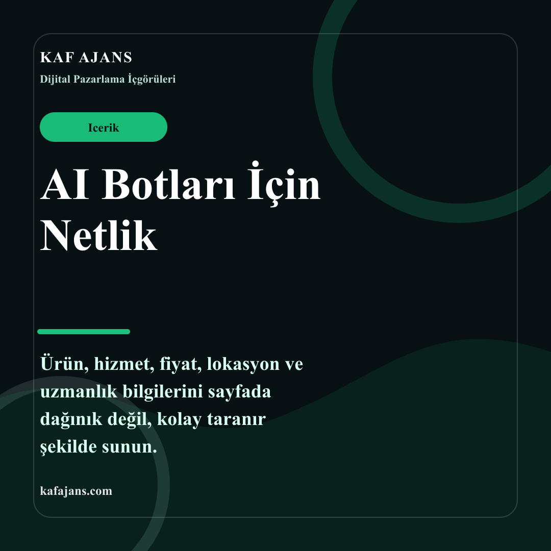 AI Botları İçin Netlik